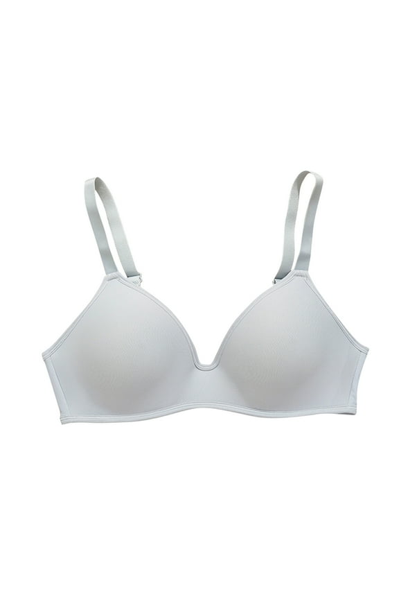 Plus Size Lace Bralette with Underwire Women T-Shirt Bras Comfortable Breathable V-Neck Push-up Padded Bra Hook and Eye Bra Closure Everyday Bras Underwear Gray 40C