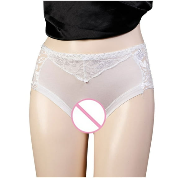 Bigersell Plus Size Panties Clearance Lace Underwear Women Bikini Panty Style P-108 Polyester Bikini Panties Seamless Underwear Ladies Thong Briefs High Waist Women's Panties White M