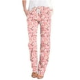 thumbnail image 1 of Bigersell Plus Size Pants For Women Wide-Leg Pants High Waisted Full Length Trousers Pant Style P-19 Regular Casual Loose Pants Y-19-Pink XXL, 1 of 4