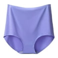 thumbnail image 1 of Bigersell Plus Size Seamless Underwear Women High Waisted Stretch Briefs Ladies Full-Coverage Panties Soft Comfortable Underpants No Show Panties Purple XXL, 1 of 3