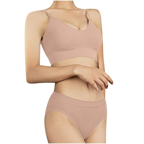 Bigersell Plus Size Sport Bra Women's Bra Seamless Large Size Backing Sling Traceless Gathered Back Two-piece Underwear Suit Female Nylon Everyday Bras Regular T-Shirt Bra, Style 1250, M