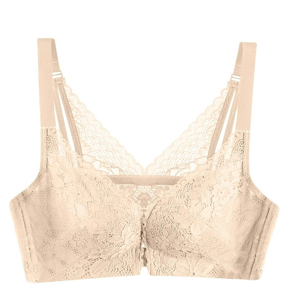 Bigersell Plus Size Sports Bra Women Bra Soild Wire Free Underwear 1 Piece Bra Everyday Underwear Regular Size Everyday Bras, Style 5960, Beige 34B