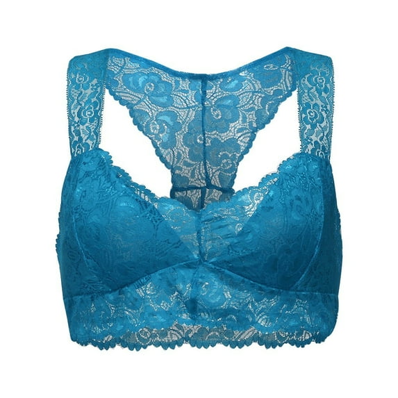 Bigersell Plus Size Sports Bra Women's Seamless Sports Bra Ladies Soft Bra Style B96 Backless Strapless Bra Women No Underwire Bra Full-Coverage Wireless Bra Hook & Eye Bra Closure , Blue L