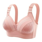 Bigersell Plus Size Sports Bras for Women Sale High Support Sports Bras for Women Convertible Bra Style C7 Lightly Lined Bras Hook and Eye Bra Closure Juniors Plus Size Longline Sports Bras Pink 4XL