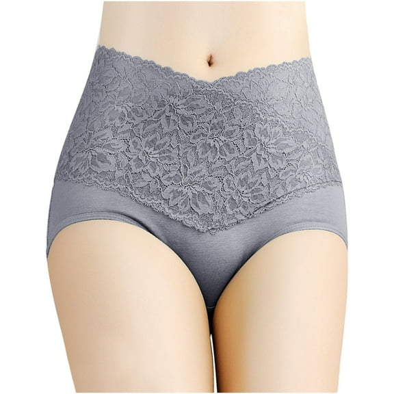 Bigersell Plus Size Underwear Clearance Womens Underwear Seamless Boy Shorts Panty Style P-8 Cotton Boyshort Panties Ladies Thong Briefs Mid Waist Women's Bikini Panties Gray XL