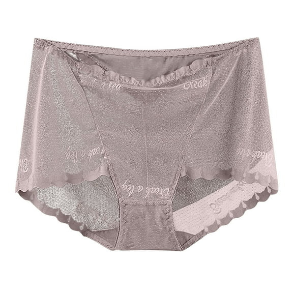 Bigersell Plus Size Underwear for Women Clearance Crotchless Underwear Cheeky Panty Style P-1672 Nylon Period Panties Seamless Thongs Briefs Mid Waist Women Cheeky Panties Coffee L