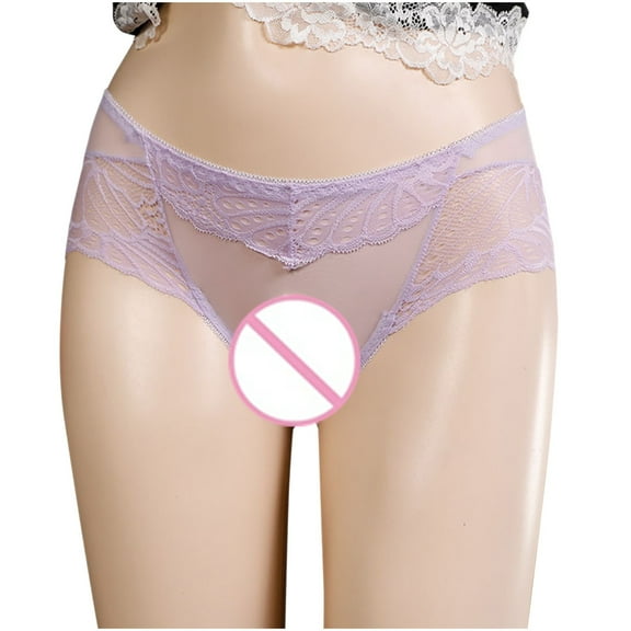Bigersell Plus Size Womens Underwear Clearance Womens Underwear Thong Seamless Panty Style P-106 Polyester Bikini Panties High Waisted Thong Briefs High Waist Women's Bikini Panties Purple XL