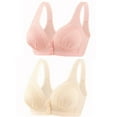 thumbnail image 1 of Bigersell Posture Bras for Women Clearance Back Smoothing Bras for Women Longline Bra Style R3608 V-Neck No Underwire Bras Front Button Bra Closure Women's Plus Size Longline Bras Pink S, 1 of 3
