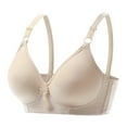 thumbnail image 1 of Bigersell Pregnancy Bra Discount Cotton Bra Comfort Bras for Women No Underwire Bra Style R-450 Molded Bra Sports Bras Regular Full-Coverage Bra Hook & Eye Bra Closure Beige 42, 1 of 9