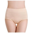 thumbnail image 1 of Bigersell Pregnancy Underwear Clearance Seamless High Waisted Underwear Bikini Panty Style P-1309 Polyester Bikini Panties Ladies Thong Underwear Briefs High Waist Women's Panties Beige 3Xl, 1 of 8