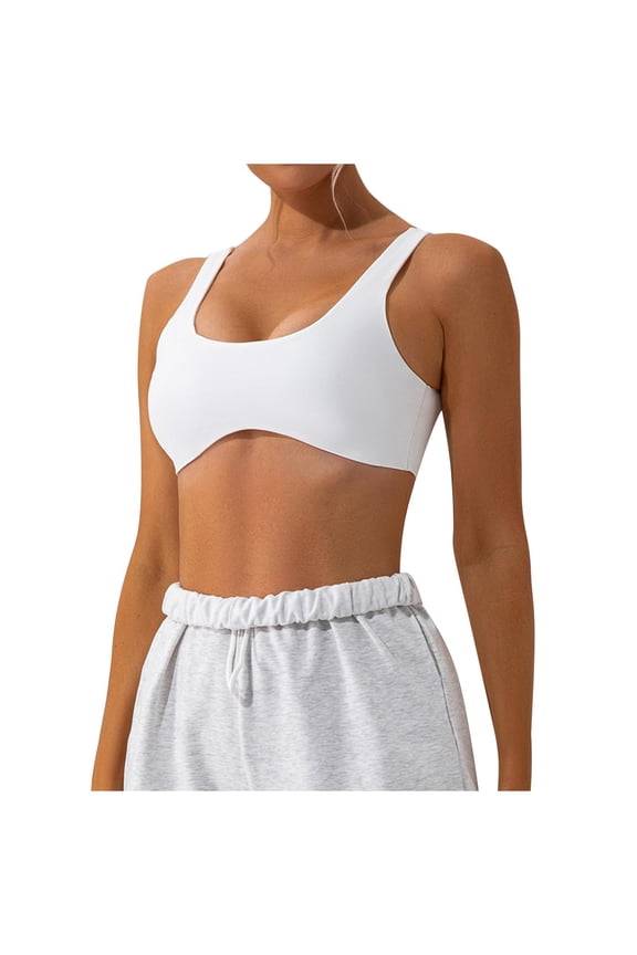 Push up Bra No Underwire Trendy Women's No Underwire Tight Sports Bra Women's Training Running Quick-Drying Sports Yoga Bra Cami Bra Style F-1339 White XL