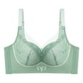 thumbnail image 1 of Bigersell Push up Bra for Women Mesh Lace V-Neck Wireless Bras Comfort Soft Women's Sports Bras Everyday Bras Hook and Eye Bra Closure Solid Polyester Lightly Padded Bra B-1-Green M, 1 of 2