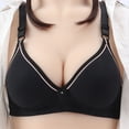 thumbnail image 1 of Bigersell Push up Bras for Older Women Wireless Bra Ladies Bras No Underwire Hook and Eye Bra Closure Comfort Strap Wire-Free Bras Padded Bralette Everyday Underwear Black 36B, 1 of 4