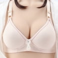 thumbnail image 1 of Bigersell Push up Bras for Older Women Wireless Bra Ladies Bras No Underwire Hook and Eye Bra Closure Comfort Strap Wire-Free Bras Padded Bralette Everyday Underwear Khaki 42B, 1 of 4