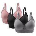 thumbnail image 1 of Bigersell Push up Bras Pack for Women No Underwire On Sale 3pc Woman's Solid Color Daily Bra Without Underwire Gathering Bras Sports Bra Style F-1211 Gray 40/90, 1 of 3