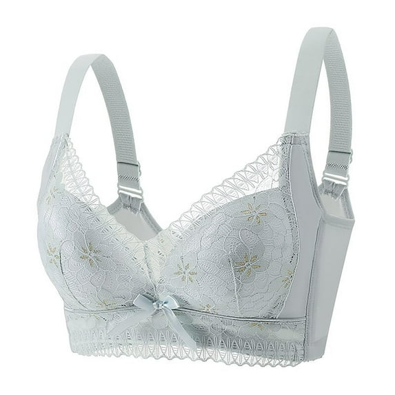 Bigersell Push up Bras for Women Mesh Lace V-Neck Wireless Bra Comfort Strap Ladies Bras No Underwire Hook and Eye Bra Closure Womens Sports Bras Wire-Free Everyday Bras D-13-Sky Blue 36