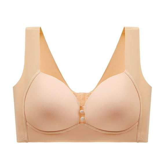 Bigersell Push up Bras for Women Plus Size Deals No Show Bras for Women Push-Up Bra Style B4706 V-Neck Padded Bras Hook and Eye Bra Closure Women Size Bras for Older Women Khaki XL