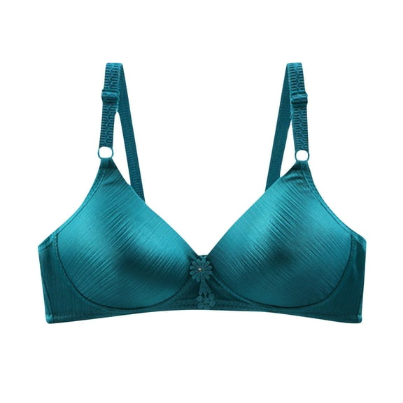 Bigersell Push up Bras for Women Smoothing Wireless Bras Soft Comfortable V-Neck Wire-Free Bra Style-D58 Hook and Eye Bra Closure Padded Bralette Sports Bras No Underwire T-Green M