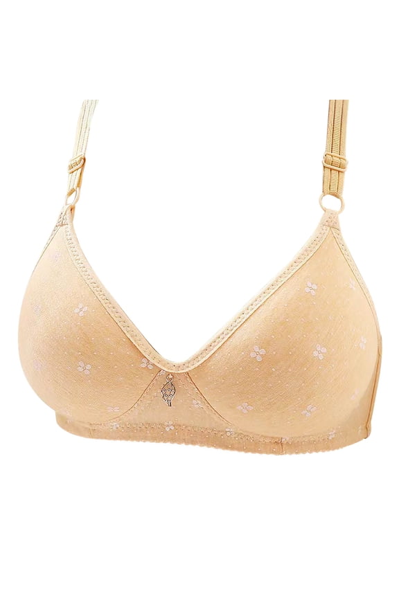 Push up Bras for Women No Underwire Womens Wireless Bras Comfortable Strap T-Shirt Bra Hook and Eye Closure Padded Bralette Female Wire-Free Bra S-Beige XXL