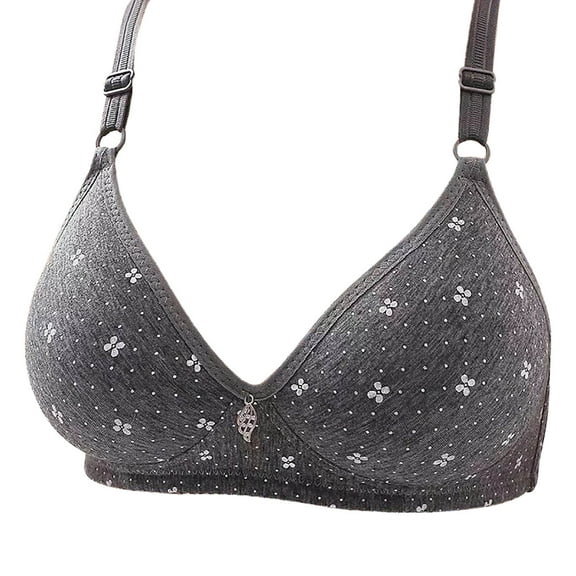 Bigersell Push up Bras for Women No Underwire Womens Wireless Bras Comfortable Strap T-Shirt Bra Hook and Eye Closure Padded Bralette Female Wire-Free Bra S-Dark Gray XXL