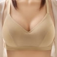 thumbnail image 1 of Bigersell Push up Bras Women V-Neck Wire-Free Bras Ladies Bras No Underwire Breathable Comfort Soft Wireless Bra Padded Bralette Underwear Everyday Bras Beige M, 1 of 3