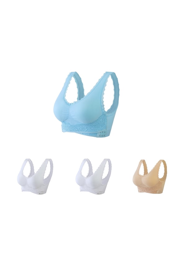 Push up Sports Bras for Women 4pc V-Neck Wire-Free Bra Support Women Strapless Backless Bra Training Bra Style R-191 Basic Bra Strap Nylon Full-Coverage Everyday Bras Underwear White 4XL