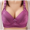 thumbnail image 1 of Bigersell Push up Sports Bras for Women Clearance Seamless Bras for Women Soft Bra Style R3984 V-Neck No Underwire Bras Hook and Eye Bra Closure Women's Plus Size Athletic Bra Purple M, 1 of 3