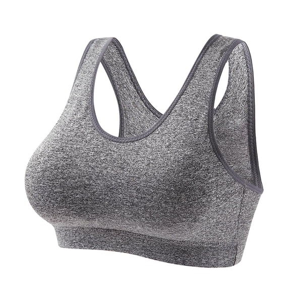 Bigersell Push up Sports Bras for Women Wireless Seamless Bra Workout Running Yoga Bras Crop Tops Bralette Padded Sports Bra Solid Comfort Strap Pullover Bra Style-D53, Gray L