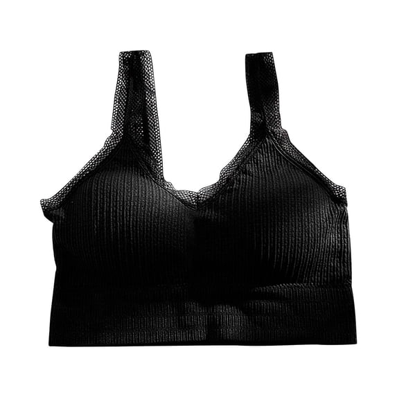 Bigersell Push Up Bra Fashion Women Bra Solid Vest Camisole Breathable Push Up Tops Underwear Regular Size Backless Bra, Style 2972, Black