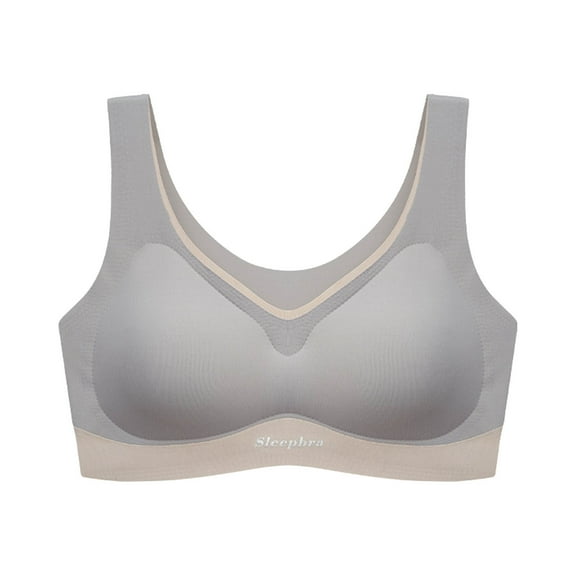 Bigersell Push-up T-Shirt Bra Women Top Bra Wire-Free Underwear Vest Style Sport Lingerie Female Padded Bra with Straps Women Spandex Full-Figure Bra Style 540, Gray XL