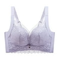 thumbnail image 1 of Bigersell Racerback Bras for Women Deals Plus Size Bras for Women Lace Bra Style B4744 V-Neck Padded Bras Hook and Eye Bra Closure Short Size Bras for Women Full-Coverage Gray L, 1 of 3