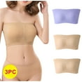 thumbnail image 1 of Bigersell Racerback Sports Bras for Women Deals 3pc Bralettes for Women Plus Size Longline Bra Style R1010 V-Neck Back-Smoothing Bras Pull-On Bra Closure Front Closure Bras Plus Size Purple S, 1 of 3