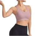 thumbnail image 1 of Bigersell Racerback Sports Bras for Women Padded Workout Crop Tank Tops Running Yoga Bras Removable Pads Ladies Push up Wireless Bras Pink S, 1 of 4