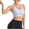 thumbnail image 1 of Bigersell Racerback Sports Bras for Women Padded Workout Crop Tank Tops Running Yoga Bras Removable Pads Ladies Push up Wireless Bras White XXL, 1 of 4