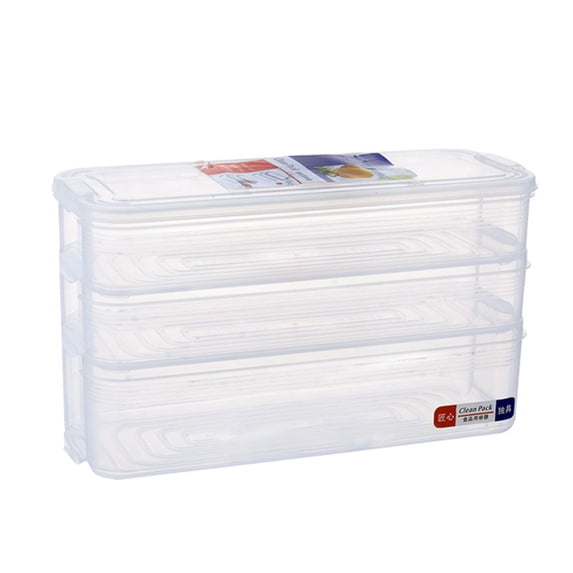 Bigersell Refrigerator Storage Box, Stackable Fridge Organizer Bins with Lids Clear Plastic Fresh-Keeping Box for Vegetables and Fruit Storage Containers Fridge Organization and Storage C One Size