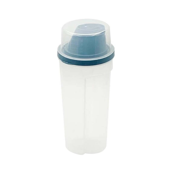 Bigersell Rice Containers, Cereal Dispenser, Pasta Containers Pourable Spout Food Storage Containers with Lids Airtight Plastic Clear Easy Open Canister Kitchen Pantry Organization Dark Blue One Size