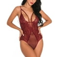 thumbnail image 1 of Bigersell Ripped Distressed Jumpsuits for Women Jumpsuit Lingerie Lace Bra Perspective Pajamas Hollow Out Suspender Jumpsuit Skinny Jumpsuits for Ladies, 1 of 4