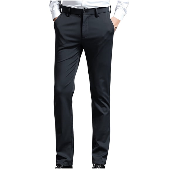 Bigersell Ripped Distressed Pants for Women Full Length Pants Men's Plus Velvet Casual Pants Winter Slim Thickening Business Long Pants Warm Trousers Ladies' Shaping Bootcut Pants