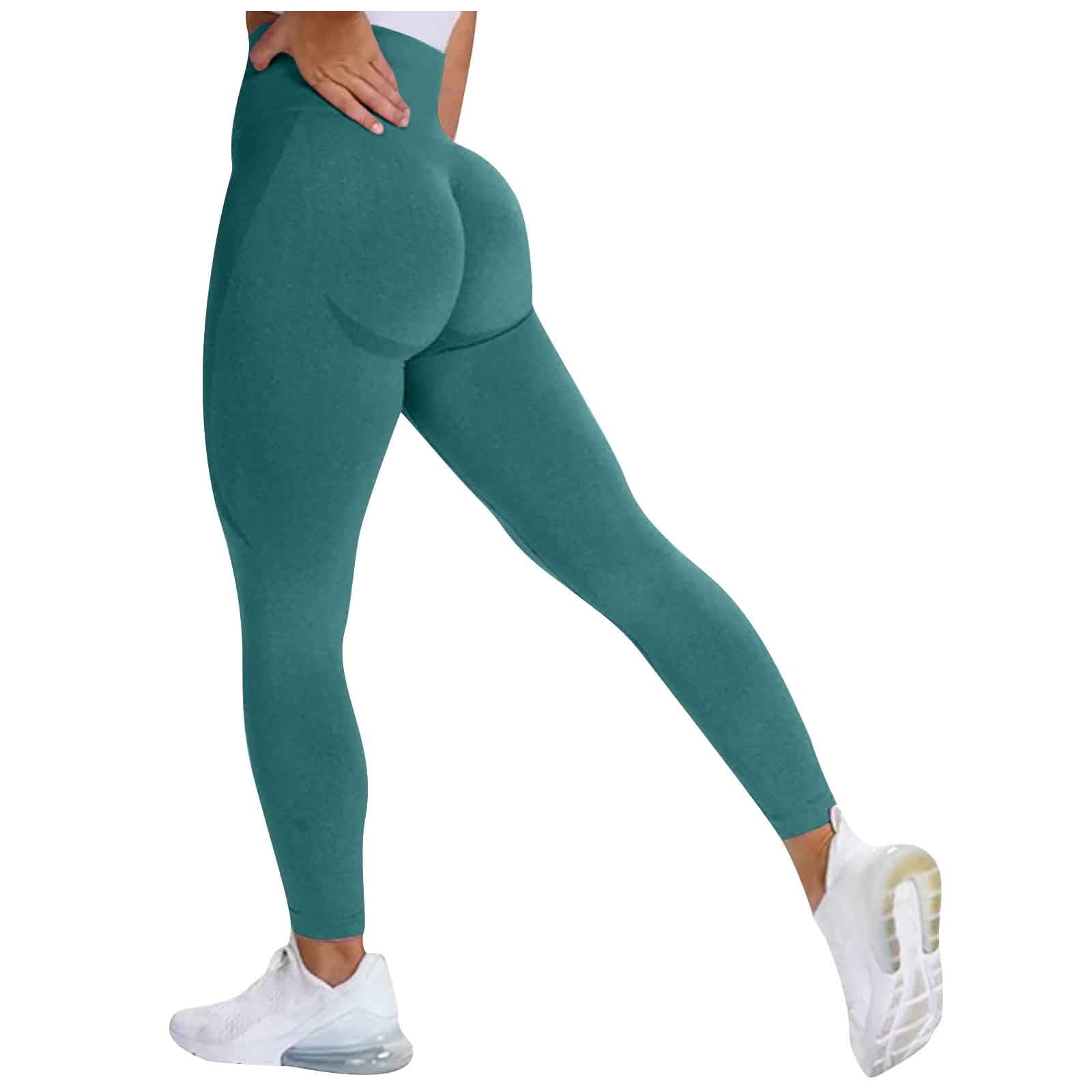 Bigersell Stretch Ripped Skinny Yoga Pants Yoga Full Length Pants Women  Scrunch Butt Lifting Workout Leggings Textured High Waist Cellulite  Compression Yoga Pants Tights Solid Blue Pant for Ladies 