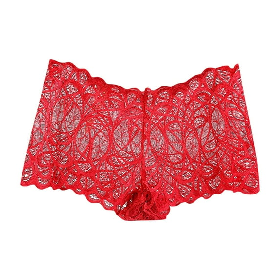 Bigersell Satin Panties Clearance Womens Lace Underwear G-Strings Panty Style P-660 Nylon Brief Panties Cotton Thong Briefs Mid Waist Women's Bikini Panties Red XL