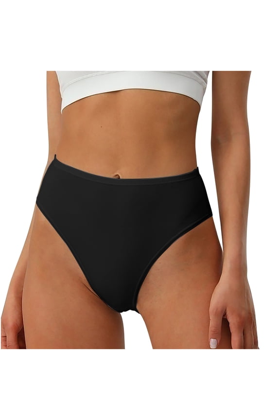 Satin Panties Clearance Womens Panties Seamless Cheeky Panty Style P-268 Nylon Period Panties Seamless Thongs Briefs Mid Waist Women Cheeky Panties Black S