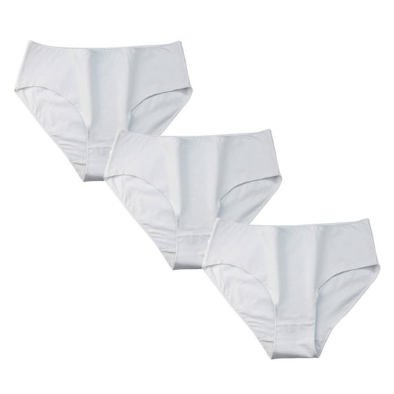 Bigersell Seamless Bikini Panties No Show Underwear Panty Briefs for Women Plus Size Comfortable Breathable Ladies Low Waist Underwear White L