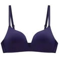 thumbnail image 1 of Bigersell Seamless Bras Women T-Shirt Bra Ladies V-Neck Push up Padded Bras No Underwire Womens Comfort Soft Wire-Free Bra Style-D54 Wireless Bralette S-Navy S, 1 of 4