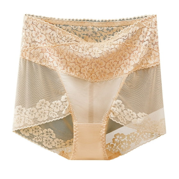 Bigersell Seamless Cotton Underwear for Women Clearance Woman Underwear Cotton Boy Shorts Panty Style P-1678 Cotton Plus Size Panties Cotton Thong Briefs Mid Waist Women's Bikini Panties Beige L