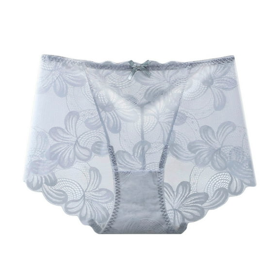 Bigersell Seamless High Waisted Underwear Clearance Satin Panties High Cut Panty Style P-1054 Cotton Boyshort Panties Ladies Thong Underwear Briefs Mid Waist Women's Briefs Gray XL