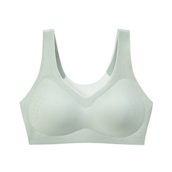 Bigersell Seamless Pullover Bras Women Pull-On Bras Back-Smoothing Ladies Push-up Padded Bralette Comfort Soft V-Neck Women's Sports Bras No Underwire Everyday Wire-Free Bra Green XXL