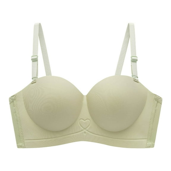 Bigersell Seamless Push up Bras Women Padded Brassiere with Underwire Comfortable Wireless Bras Back Hook and Eye Closure Everyday Bras Underwear Womens Sports Bras Green S