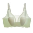 thumbnail image 1 of Bigersell Seamless Smoothing Wireless Bras Women V-Neck Padded Bra Women's Comfort Push-up Bras Back Hook and Eye Bra Closure Everyday Wire-Free Bra Underwear Green XXL, 1 of 2