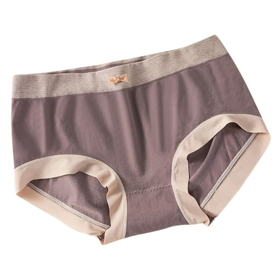 Bigersell Seamless Underwear for Women Thong Clearance Plus Size Womens Underwear Bikini Panty Style P-183 Spandex Shaping Panties Ladies Thong Briefs High Waist Women's Panties Purple One Size