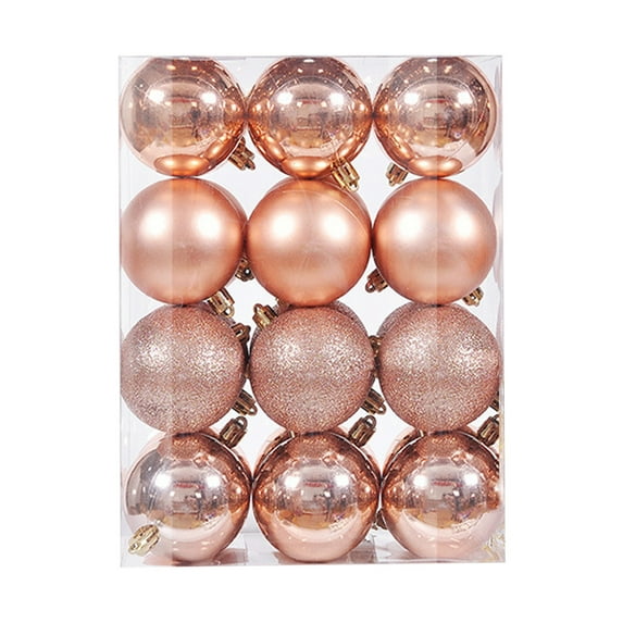 Bigersell Shatterproof Balls Ornaments 24pcs 2.36 Inch Christmas Tree Ornaments Sets Plastic Christmas Balls Ornaments Hanging Ornaments for Holiday Party Home Decorations Rose Gold